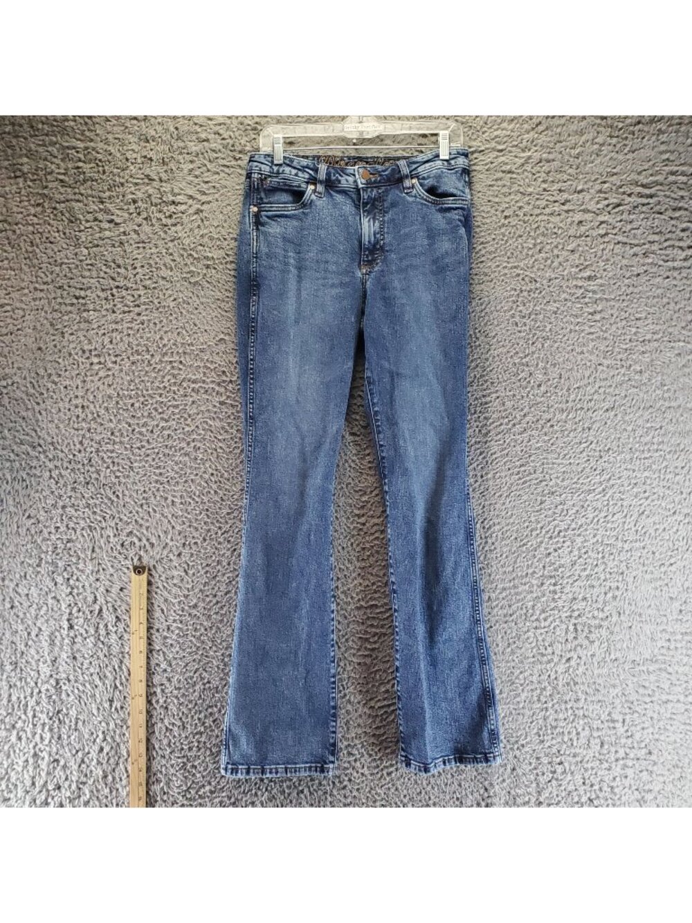 Wrangler Jeans Womens 28 Blue High Rise Slim Boot Denim Stretch *Read*